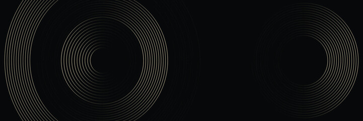 Black abstract modern background. abstract background of geometric patterns and golden circle patterns.