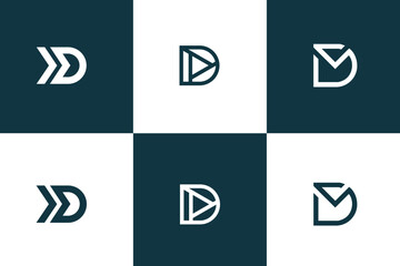 Set of letter D logo with modern creative concept for company, Set of abstract initial letter d logo template. icons for business technology, modern,