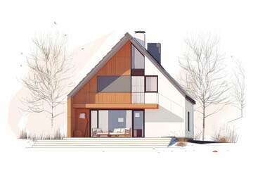 modern house illustration