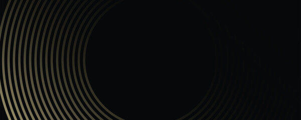 Black abstract modern background. abstract background of geometric patterns and golden circle patterns.