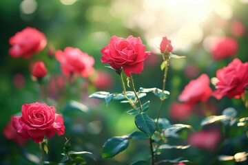 Obraz premium Beautiful roses in the garden , ai