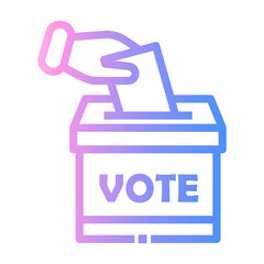 right to vote Line Gradient Icon