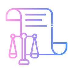 rule of law Line Gradient Icon