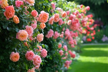 Fototapeta premium Beautiful roses in the garden , ai