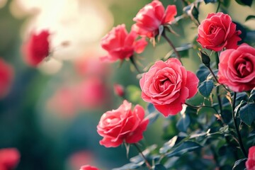 Beautiful roses in the garden ,  ai