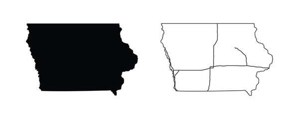 Iowa State Border With Interstate Highway Lines