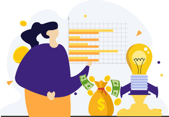 Naklejka premium Business Startup Ideas concept Illustration