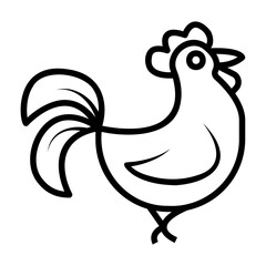 rooster Line Icon