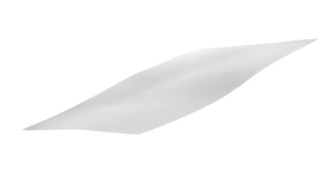 White paper flying, sheet falls and twists isolated on white, clipping path