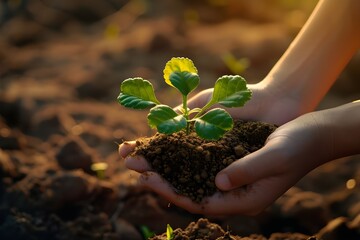 Fototapeta premium Hands Holding a Seedling
