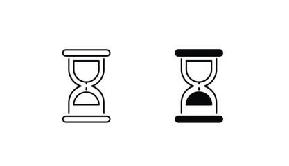 Hourglass icon design with white background stock illustration