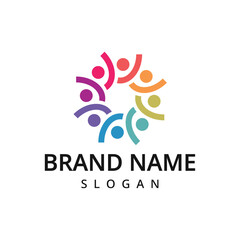 Community Logo Elements Template.Community human Icon template vector.