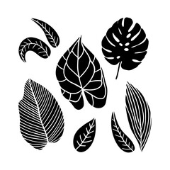 Set of vintage style leaves