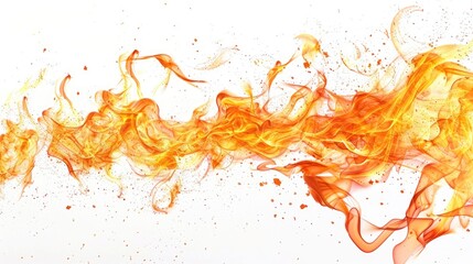 Flames on white background