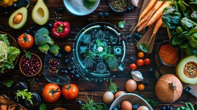 Digital interface showing harvest festival recipes and seasonal farming tips.  - Powered by Adobe