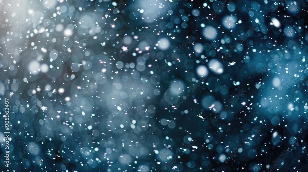 Poster snow falling on dark background in high quality image