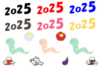 ２０２５年年賀状素材アイコンセット