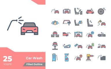 Car Wash Filled Color Icon