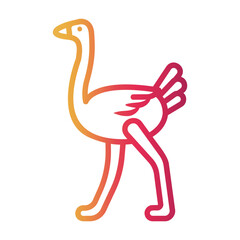 ostrich Line Gradient Icon