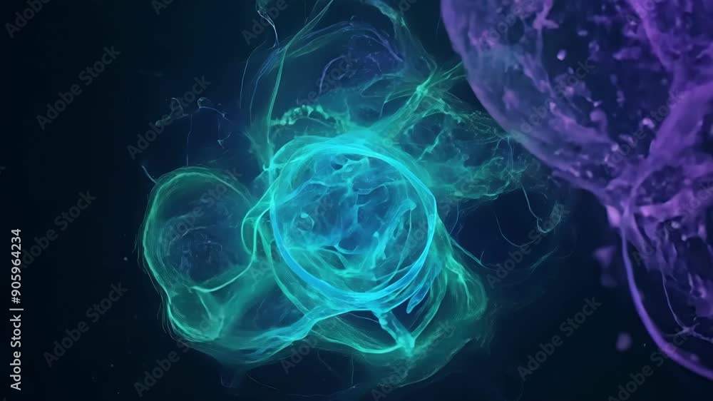Aufkleber the journey of microbial life is portrayed in a series of abstract images from infancy to maturity a