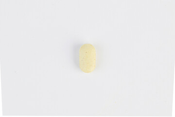 clear pills on a white background