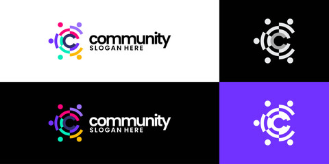 Letter C logo community, social group logo idea