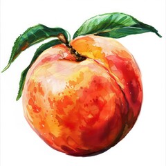 tropical peach illustration isolated on a white background 