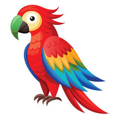 Fototapeta premium Colorful Cartoon Illustration of a Macaw Parrot