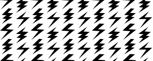 Lightning bolt seamless pattern. Thunder bolt repeated background. Flash thunderbolt ornament wallpaper. Blitz strike arrows for poster, banner, graphic design, print. Vector energy power backdrop