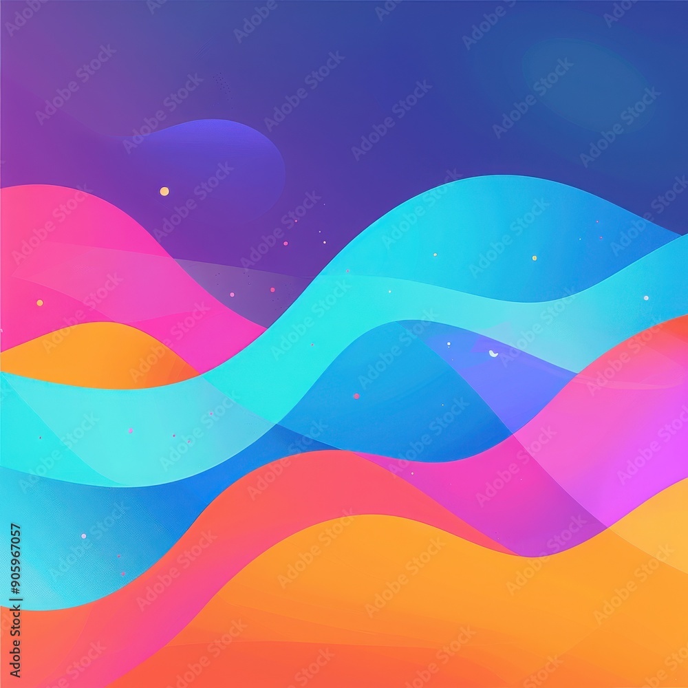 Poster colorful abstract waves create a vibrant and dynamic background, perfect for creative projects and d