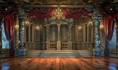 Obraz premium classic palace court stage background