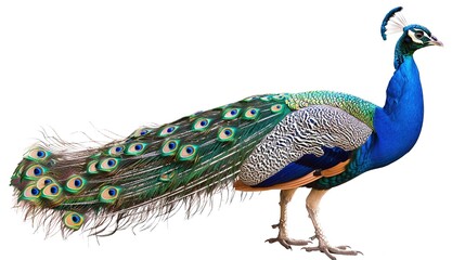 Obraz premium Vibrant Peacock with Fanned Feathers: A Stunning Display of Color and Elegance
