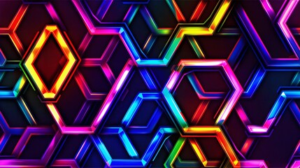 Create a seamless geometric pattern featuring interlocking hexagons and triangles