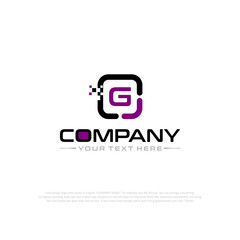 Letter G Logo Vector Design Illustration with Company Name and Your Text Here . Logo Template on white background.