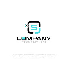 Letter S Logo Vector Design Illustration with Company Name and Your Text Here . Logo Template on white background.