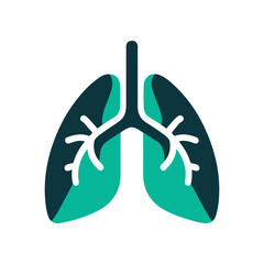 Lungs logo icon Vector, human lung icon for logo design, lung silhouette design, anatomy