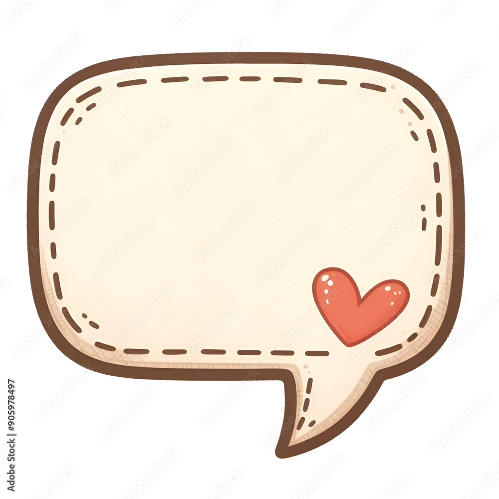 Poster red heart with speech bubble icon. generative ai