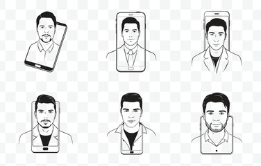 Print Elegant Smartphone with Sleek Design Line Art Vector Illustration for Digital Use and Print