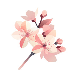 Obraz premium Delicate pink blossom branch with a dark background.