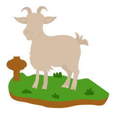 Goat in the grass vector