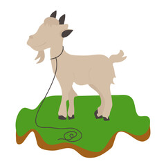 Goat in the grass vector