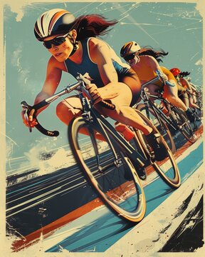 Fierce Sprint: Dutch Cyclist in Keirin Race