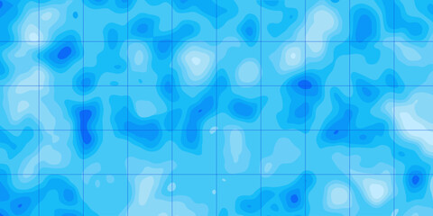 Map with topographic contour lines of the ocean floor. Abstract cartography texture banner of ocean relief, highlighting the contours and elevations of the underwater terrain. © Ekaterina Mikhailova