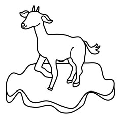 Goat in the grass vector