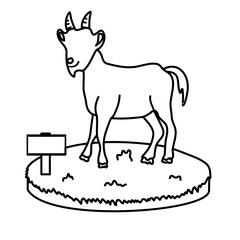 Goat in the grass vector