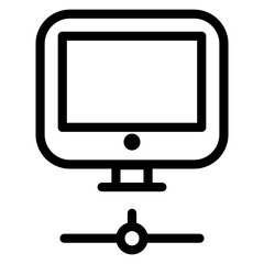 Computer icon in thin line style vector illustration graphic design