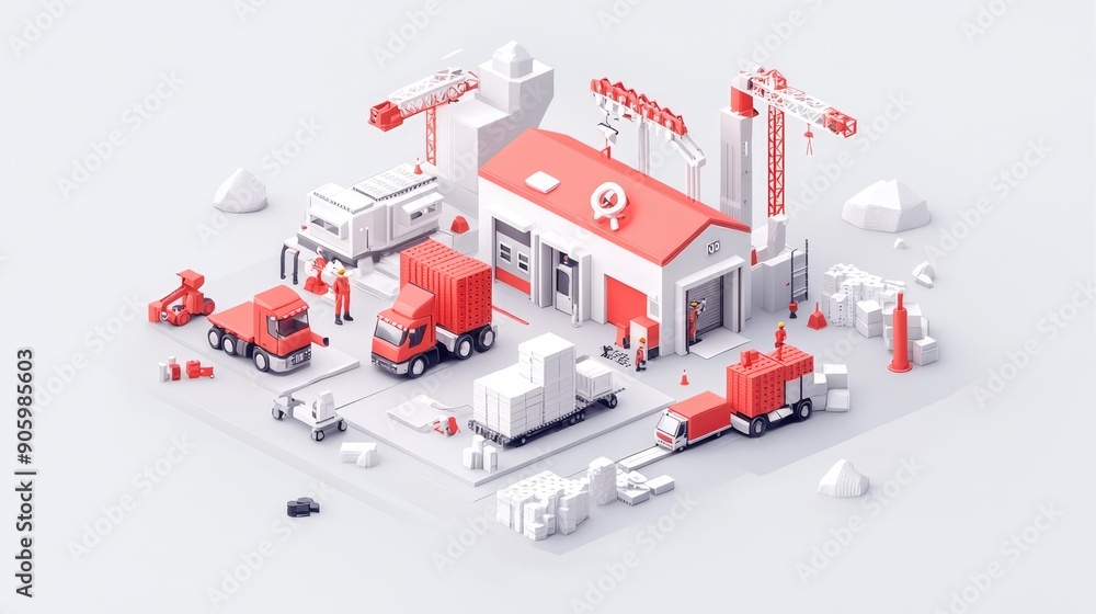 Poster modern logistics office with advanced systems for efficient operations, generative ai