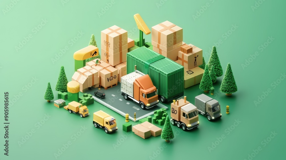 Poster modern logistics office with advanced systems for efficient operations, generative ai