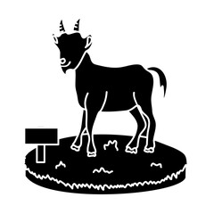 Goat in the grass vector