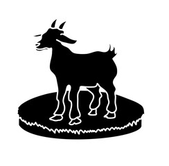 Goat in the grass vector